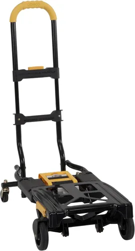 Miniatura 5 de COSCO 12225YGB1E Camión de mano plegable 2 en 1, capacidad de 300 libras, multiposición con mango extensible, negro/amarillo