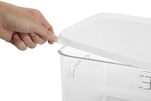 Miniatura 3 de Rubbermaid Commercial Products Tapa grande para contenedor de almacenamiento de alimentos cuadrado de plástico que ahorra espacio de 12/18/22