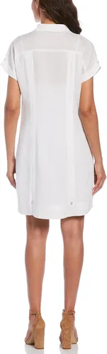 Miniatura 2 de Cubavera Vestido guayabera de lino de manga corta liso con dos bolsillos para mujer