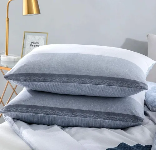Miniatura 5 de Sleepbella - Edredón tamaño individual, algodón de 600 hilos, patchwork a rayas en blanco y azul marino, diseño reversible en azul, con relleno