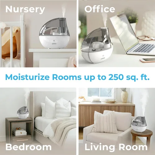 Miniatura 4 de MistAire humidificador ultrasónico de vapor frío. Unidad humidificadora premium con funcionamiento silencioso y función de luz nocturna