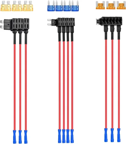 Miniatura 17 de Nilight Portafusibles para añadir a un circuito, adaptador de llave de fusible Mini ATM APM Blade, paquete de 10, 2 años de garantía 10 piezas mini