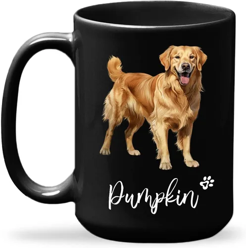 Miniatura 9 de Taza de viaje negra personalizada con nombre a elegir de 11 onzas, 15 onzas, taza de cerámica personalizada para perros Chihuahua, regalo