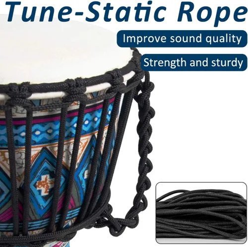 Miniatura 3 de Tambor africano de Djembe, estándar 8 '' tambores cosidos tela azul del Congo, tambor profesional del bongo con la cabeza del tambor de la piel