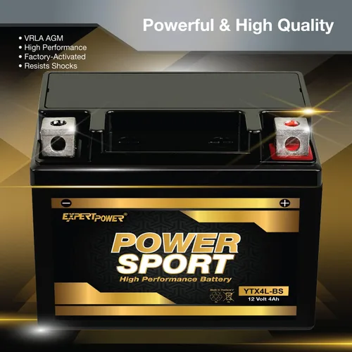 Miniatura 4 de ExpertPower YTX4L-BS - Batería AGM para motocicleta de 12V 4Ah para patinete de 50cc SA50 Elite LX, SB50, TTR125, batería ATV de 120 CCA para Mini