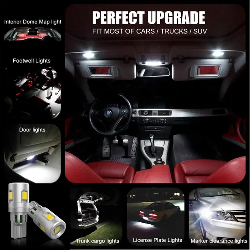 Miniatura 6 de Bombillas LED blancas de alto rendimiento 5GS 1:1 3030-5SMD 194 168 2825 W5W T10 Brgiht White
