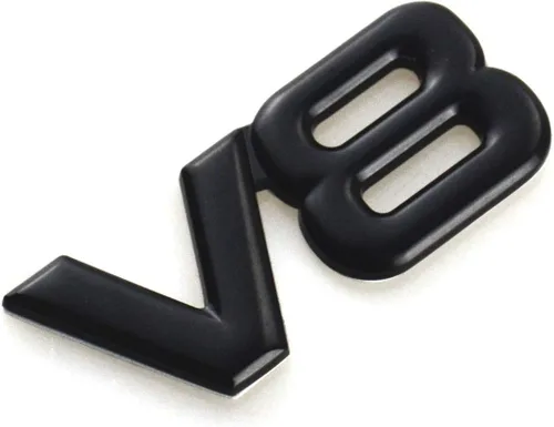 EmbRoom V8 Emblema, calcomanía de metal 3D para automóvil, para automóviles universales, moto, bicicleta, automóvil, accesorios decorativos (negro)