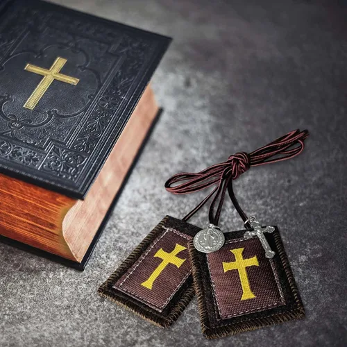Miniatura 12 de Escapularios católicos, paquete de 3 collares católicos de escápulos católicos a granel de Escapularios Católicos Escapulario Católico Regalo