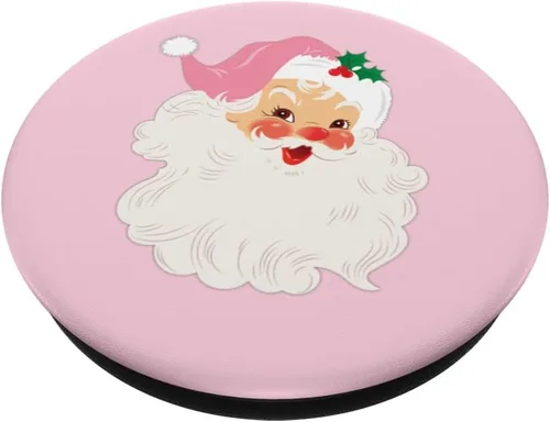 Miniatura 2 de PopSockets de Papá Noel rosa vintage intercambiables PopGrip
