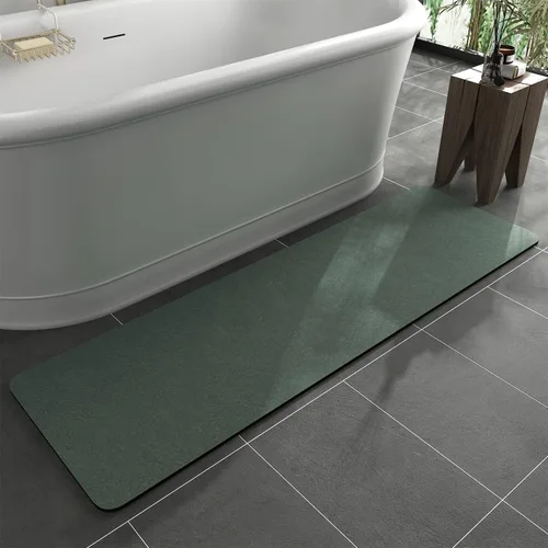 Miniatura 33 de MontVoo -Tapete de baño-Alfombras de baño delgadas antideslizantes para debajo de la puerta- Superficie de gamuza sintética absorbente, de secado