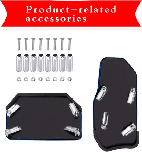 Miniatura 5 de Tesnaao Juego de 2 almohadillas antideslizantes para pedal de automóvil, fundas para pedal de acelerador, protectores de pedal de freno