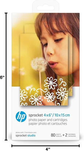 Miniatura 7 de HP Sprocket Studio - Papel fotográfico y cartuchos de 4 x 6 pulgadas (80 hojas, 2 cartuchos) compatibles con HP Sprocket Studio.