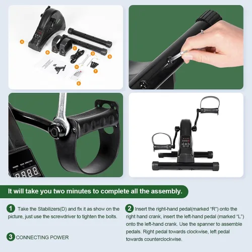 Miniatura 6 de Mini bicicleta estática motorizada ejercitadora de pedal eléctrica para personas mayores, entrenamiento de rehabilitación, ejercitador de pedal