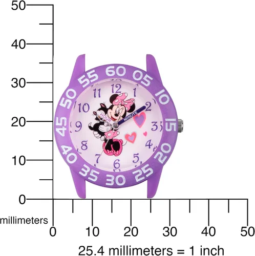 Miniatura 5 de Disney Minnie Mouse - Reloj analógico de nailon de cuarzo para niños, Rosado