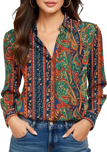 Miniatura 19 de Camisas sin planchado y sin arrugas para mujer, con botones, de manga larga, de seda de morera, blusas casuales para el trabajo