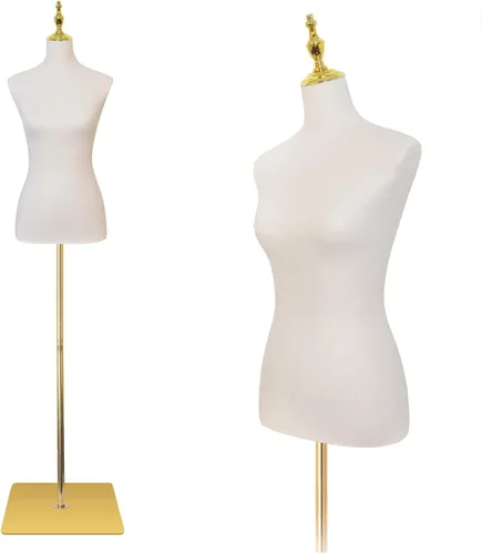 Miniatura 9 de EaseHome Cuerpo de maniquí para mujer, cuerpo de maniquí femenino, altura ajustable, formas de vestido de cuero negro para coser, soporte de cuerpo