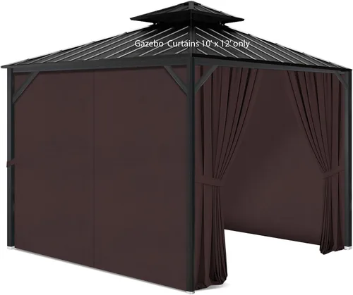 Miniatura 11 de Cortinas de privacidad con cremallera, 4 paneles de pared lateral, reemplazo universal para patio, toldo al aire libre, jardín y patio trasero