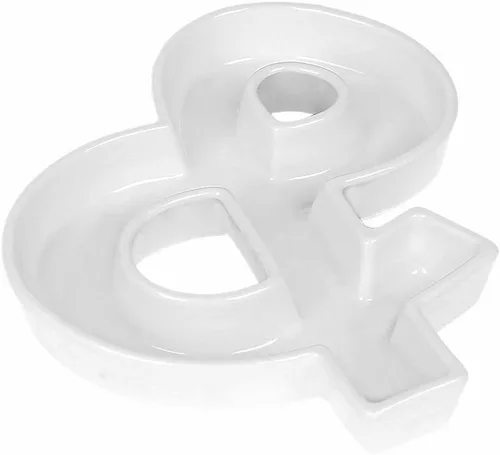 Miniatura 30 de Coffeezone - Plato de cerámica para dulces y nueces, decoración para bodas y fiestas, Blanco