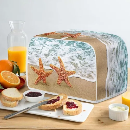 Miniatura 5 de Dolyues Beach Toaster Cover 2 Slice Universal Size Microwave Oven Dustproof Cover Women Gift Small Bread Cover with Portable Handle