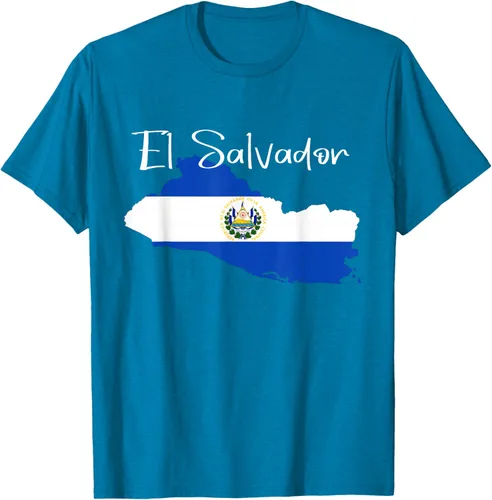 Miniatura 9 de Camiseta con la bandera de El Salvador, mapa de El Salvador, camiseta de Salvador para mujer