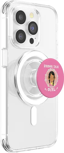 Miniatura 3 de Brown skin girl skin pearls Indian Girl Black Girls matching PopSockets MagSafe PopGrip for iPhone