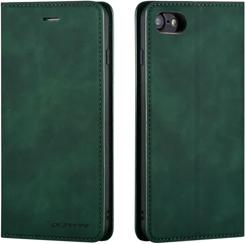 Miniatura 30 de QLTYPRI Funda para iPhone 6 Plus/6S Plus, cubierta de piel PU con tarjetero, funda tipo billetera con solapa magnética y a prueba de golpes - Vino