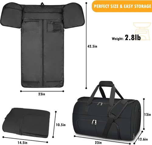 Miniatura 6 de Pucuwu - Bolsas de viaje para ropa de viaje, convertible para hombres y mujeres, almacenamiento en seco y húmedo, compartimento para zapatos, 2 en 1