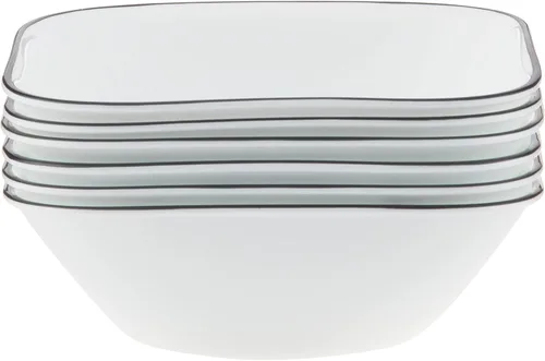 Corelle Vitrelle - Juego de 6 tazones para cereales y sopa de 22 onzas, vidrio de triple capa y resistente a las astillas, juego de cuencos