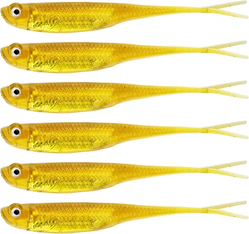 Miniatura 18 de QualyQualy 5 señuelos de pesca suaves de Swimbait, 6 unidades Jerk Shad Minnow Drop Shot Señuelo para Bass Bait Shad Señuelo suave Jerkbait para A-4#