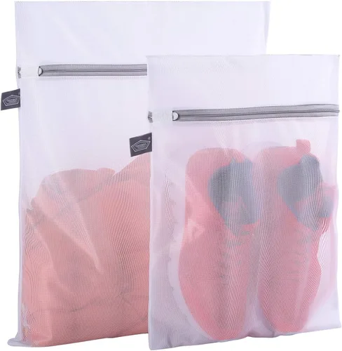 Kimmama Bolsa de lavandería de malla, bolsa de lavado a máquina, saco de lavado de red con cremallera, bolsa de secadora para limpiar y secar paños,
