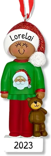 Adorno personalizado para árbol de Navidad para niño de 2024 – Bebé niño mantenga el corazón en segundo lugar – Personalización gratuita
