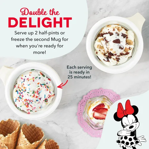 Miniatura 3 de Disney Dash My Mug Bundle Fabricador de Helados - Mini Fabricador Eléctrico de Helados - Crea Gelato, Sorbete y Yogur Congelado - Fácil de Limpiar