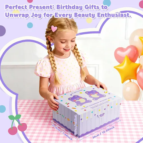 Miniatura 2 de Glam Code Calendario de Adviento de maquillaje de 24 días 2025, juego de regalo de maquillaje de belleza para adolescentes y mujeres adultas, Púrpura