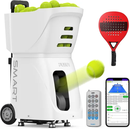 Miniatura 10 de Padel-Smart-Máquina profesional de pelotas de pádel con control de aplicación, capacidad de más de 100 bolas, batería de 4 a 6 horas, 12 modos