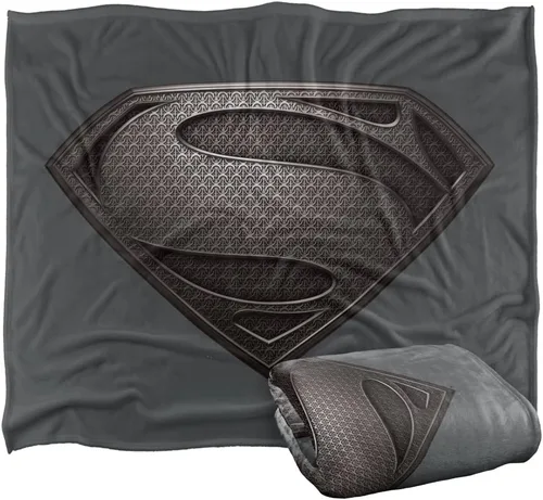 Manta de tacto sedoso Superman Man of Steel oficialmente licenciada y decolorada, súper suave, 50" x 60" Hombre de acero desaturado