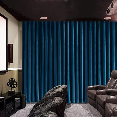 Miniatura 20 de cololeaf Panel de cortinas opacas de terciopelo con forro para cine en casa, cortina de ganchos planos para barra transversal o pista, 100 pulgadas