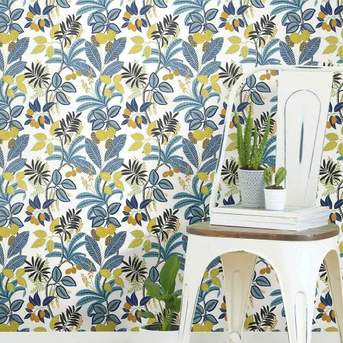 Miniatura 13 de RoomMates RMK11578RL Papel tapiz autoadhesivo Funky Jungle gris y amarillo