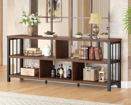 Miniatura 13 de IBF Estantería horizontal con forma de cubo, estantería abierta moderna industrial, organizador de almacenamiento de 5 cubos para el hogar, estante