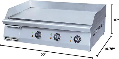 Miniatura 4 de Plancha de acero inoxidable eléctrica Adcraft, Plateado, 1