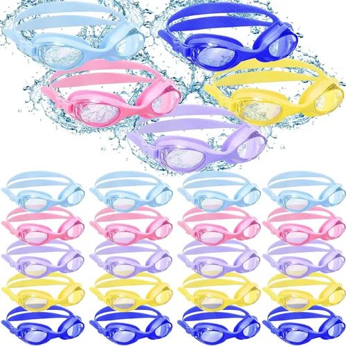 Miniatura 8 de Macarrie Paquete de 50 gafas de natación para niños, gafas de natación para niños, gafas de natación antivaho sin fugas