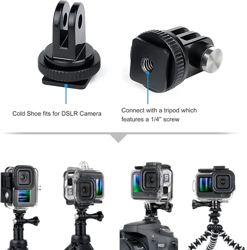Miniatura 4 de GEPULY Carcasa de esqueleto con protección lateral abierta con USB de aluminio Pass Through Cubierta de puerta lateral para GoPro Hero 9 10 11 12 13