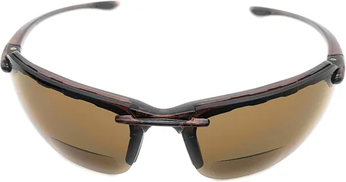 The Oakland - Lentes de sol bifocales para lectura deportivos, envolventes, unisex, sin montura Marrón