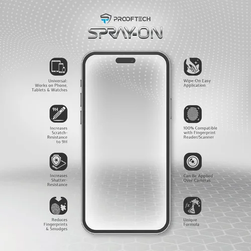 Miniatura 5 de ProofTech SPRAY ON Protector de pantalla de vidrio líquido para hasta 10 dispositivos, resistente a arañazos y grietas, nanoprotección para todos
