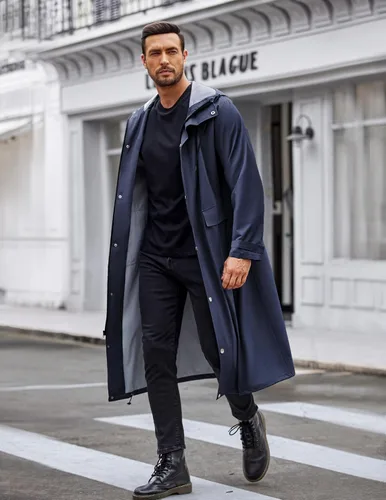 Miniatura 5 de COOFANDY Chaqueta impermeable para hombre con capucha, impermeable, ligera, activa, larga