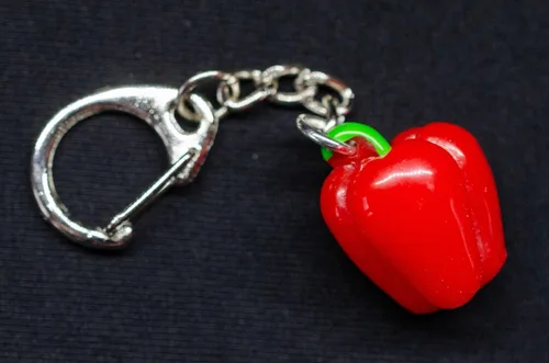 Miniatura 3 de Miniblings Llavero de pimentón Llavero Llavero Vegetales Pimienta Chilli Comida Capsicum Rojo, Rojo