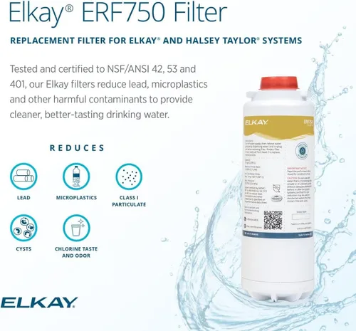 Miniatura 2 de Elkay Genuino ERF750 WaterSentry plomo + microplásticos NSF/ANSI certificado residencial filtro residencial (ezH2O Liv y grifo filtrado)