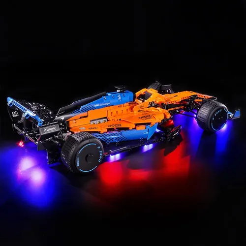 Miniatura 3 de YEABRICKS Kit de luces LED para Lego – Technic McLaren Formula 1 modelo de bloques de construcción de autos de carreras, juego de luces LED