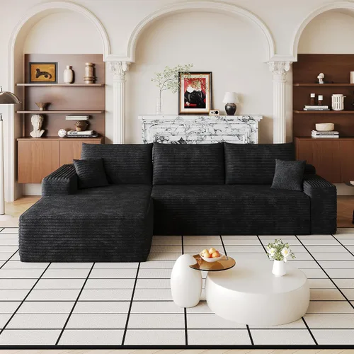 Miniatura 4 de Sofá modular Cloud de 107 pulgadas, sofá modular en forma de L con diván de gran tamaño orientado hacia la izquierda, sofá de pana de asiento