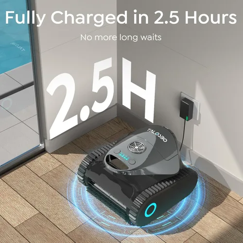 Miniatura 8 de Limpiador robótico TALOSBO C1 para piscinas, 180 minutos, succión ultra fuerte, limpieza de paredes y líneas de flotación, aspiradora de piscina