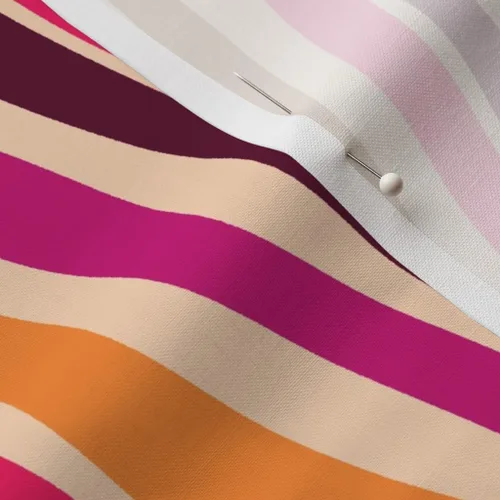 Miniatura 5 de Spoonflower Tela – Rayas psicodélicas retro vintage olas Groovy 70s tonos cálidos impresos en tela de algodón de la firma de pétalos por The Yard